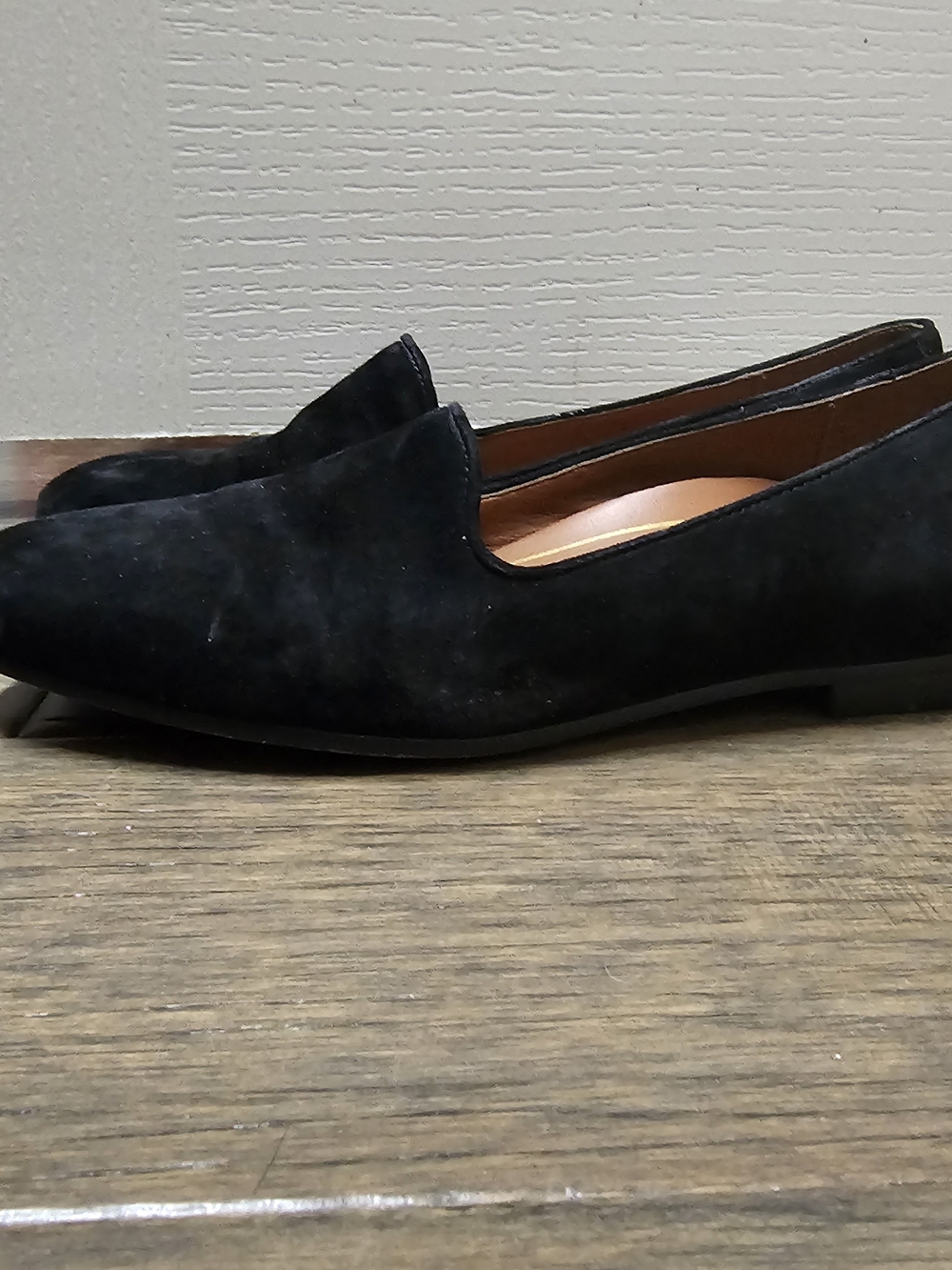 Vionic Black Suede Slip-On Loafers